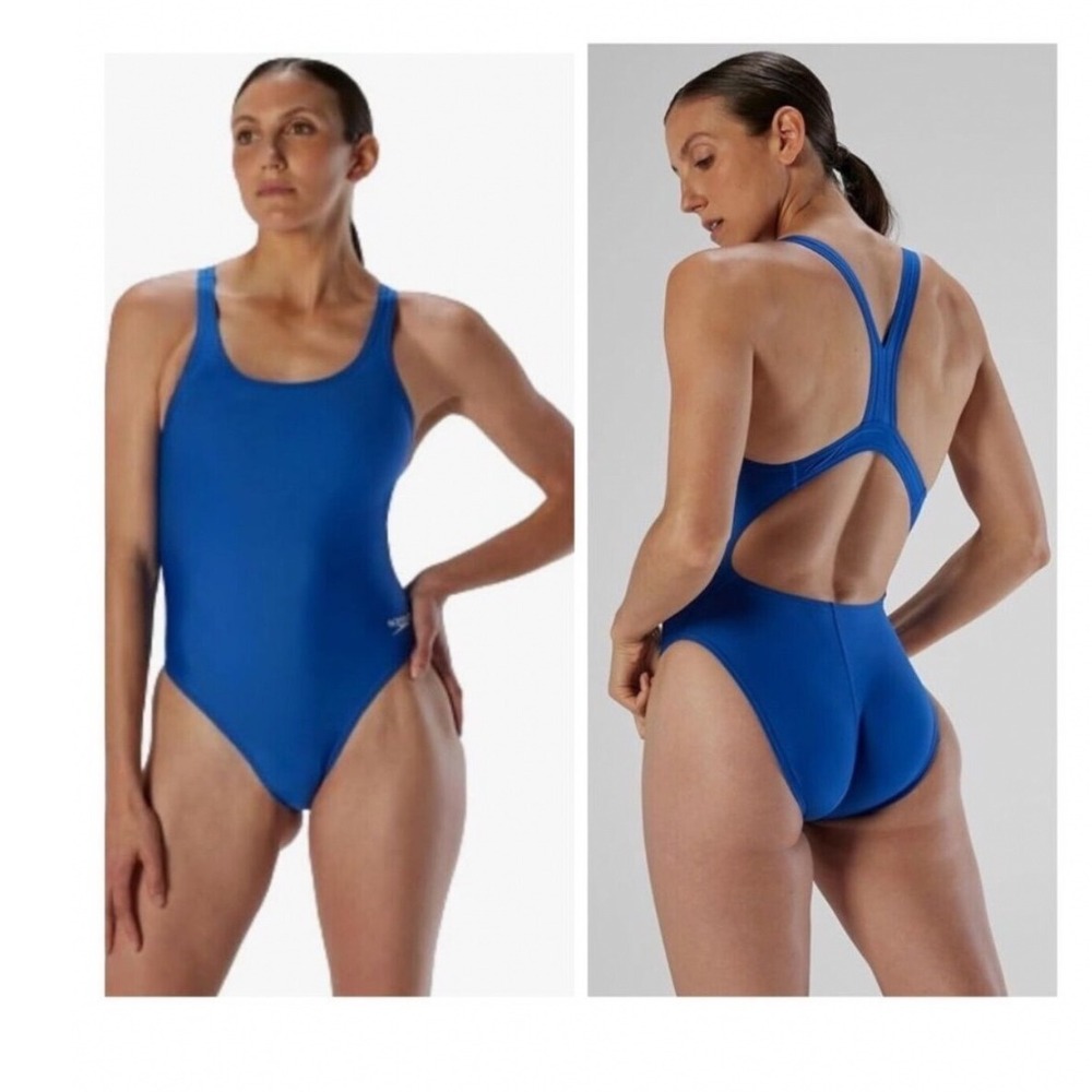 Speedo Pro LT One Piece Swimsuit Women size 32 Team Blue Racerback Athletic